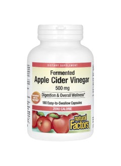 Fermented Apple Cider Vinegar 500 Mg 180 Easy To Swallow Capsules Packaging May Vary