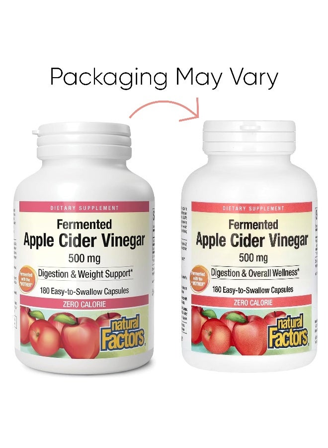 natural Factors - Fermented Apple Cider Vinegar 500 Mg 180 Easy To Swallow Capsules Packaging May Vary - Image 1