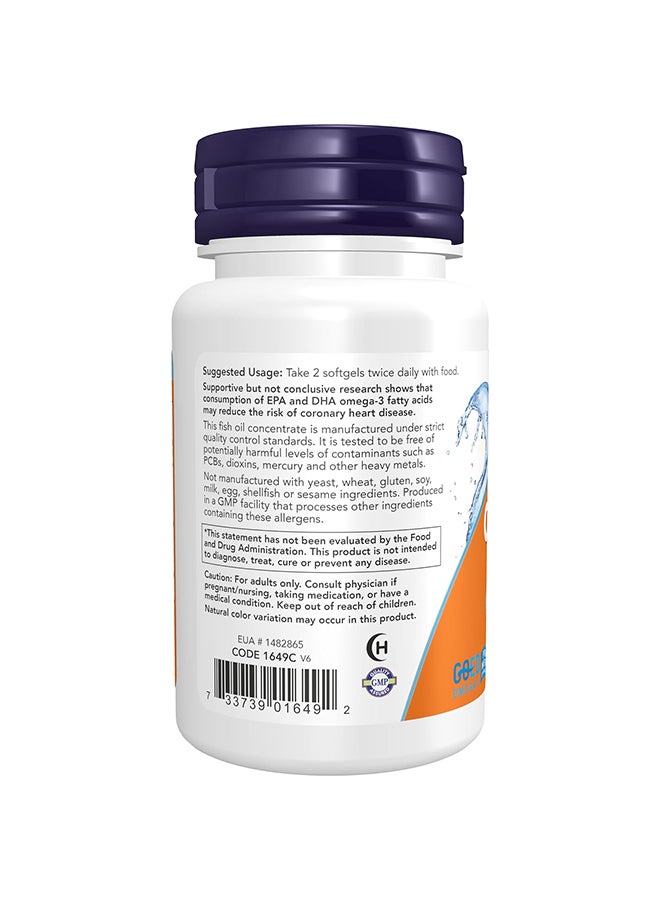 Now Foods Molecularly Distilled Omega-3 Dietary Supplement 30 Softgels - Image 3