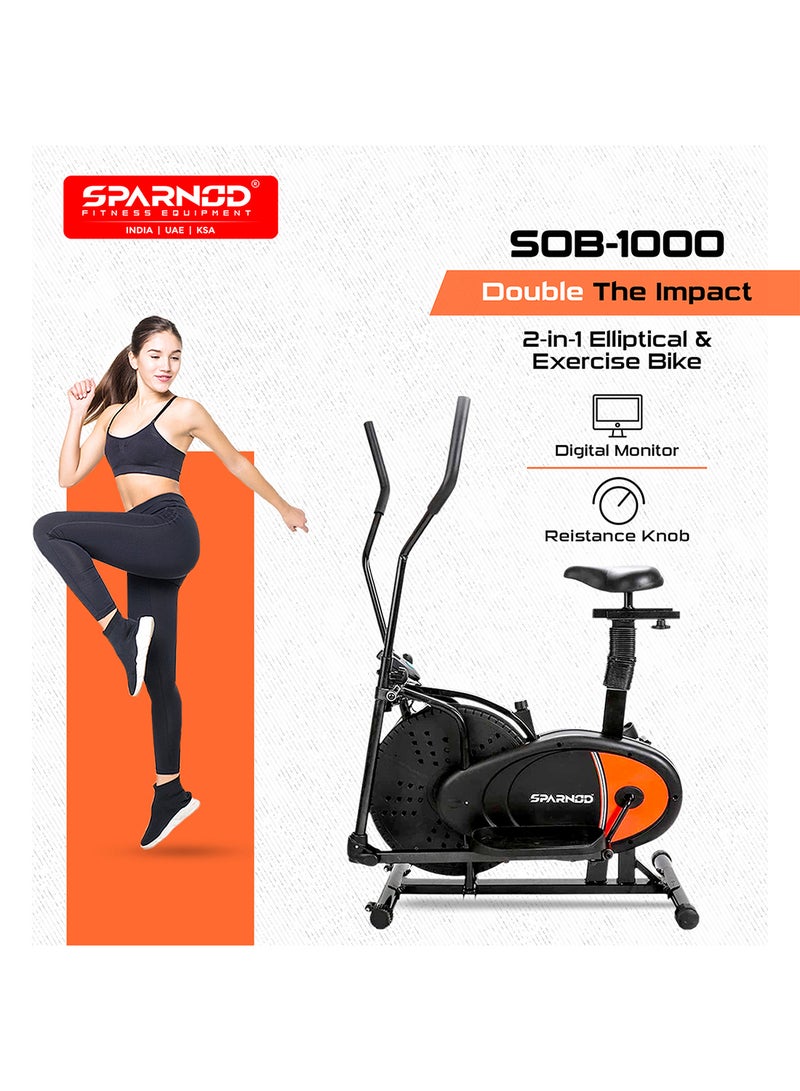 Sparnod Fitness Sob-1000 Dual Orbitrek Elliptical Cross Trainer Cum Exercise Cycle Machine For Home Gym 120x50x150cm  - Image 2