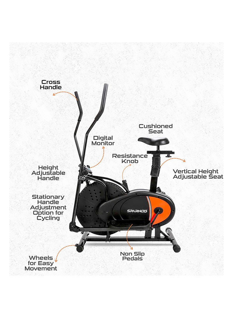 Sparnod Fitness Sob-1000 Dual Orbitrek Elliptical Cross Trainer Cum Exercise Cycle Machine For Home Gym 120x50x150cm  - Image 5