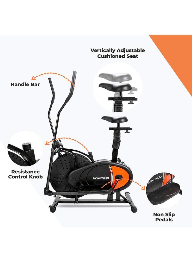 Sparnod Fitness Sob-1000 Dual Orbitrek Elliptical Cross Trainer Cum Exercise Cycle Machine For Home Gym 120x50x150cm  - Image 3