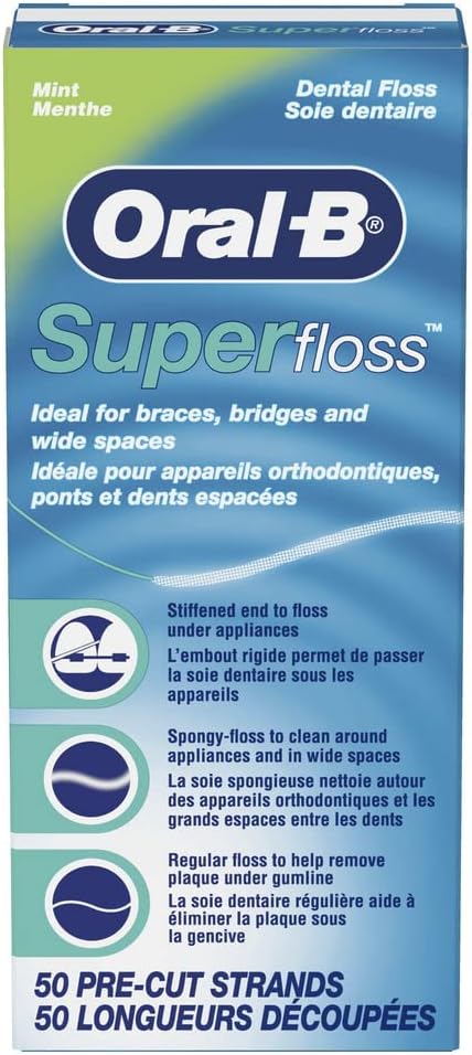أورال بي خيط تنظيف ما بين الأسنان سوبر فلوس أبيض - Image 1