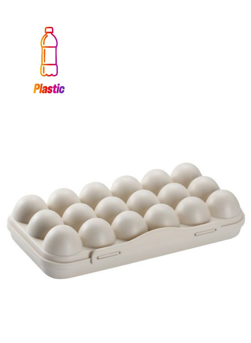 Egg Container With Lid Beige 11.8x5.9x2.6inch  - Image 1
