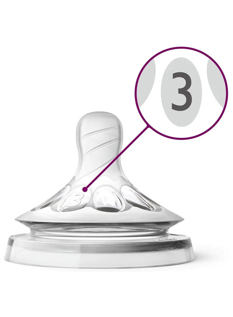 Philips Avent Pack Of 2 Natural 2.0 Baby Feeding Teats 3M+ - Clear