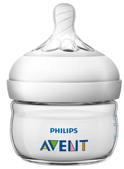 Philips Avent زجاجة رضاعة طبيعية سريعة التركيب ومضادة للمغص وتتميز بشكل مريح