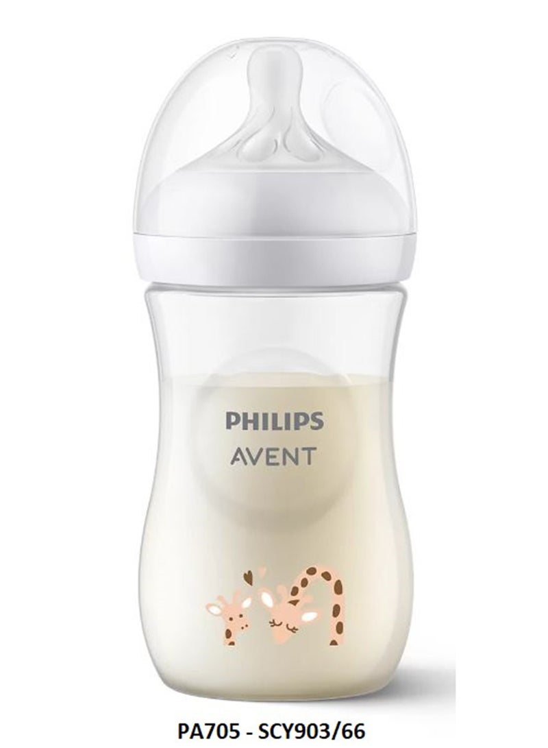PHILIPS AVENT - Natural 3.0 Feeding Bottle Giraffe 260 ML - White - Image 1