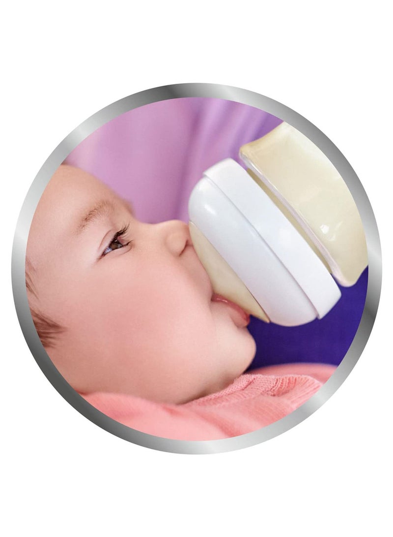 2-Piece Natural Feeding Baby Ultra Soft Nipple Bottle Set For 1 Month+ Babies, 260 ml, Pink And White