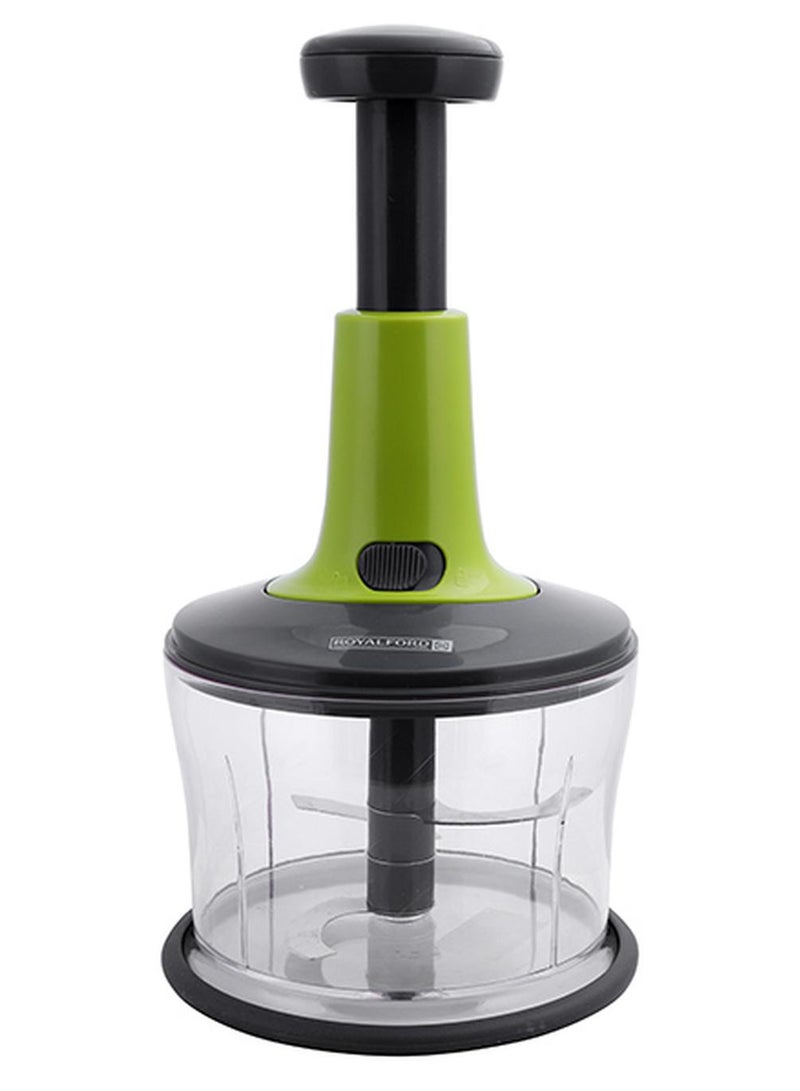 Royalford Express Push Chopper Multi-Purpose 1200Ml Multicolor 15X15X29Cm Dishwasher Safe 15.7X 15.7X19cm - Image 1