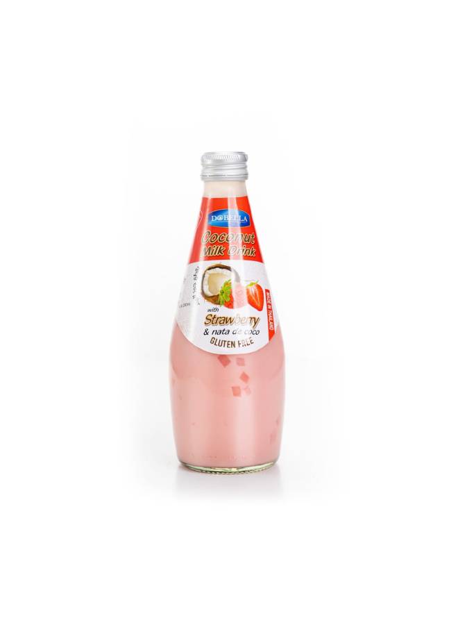 DOBELLA Coconut Milk With Strawberry And Nata De Coco 290ml  - Image 1