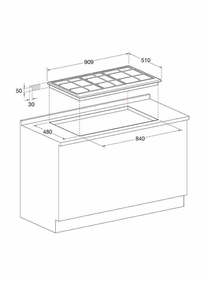 Ariston Cast Iron Grid Burner PK951TGHSA Silver/Black - Image 2