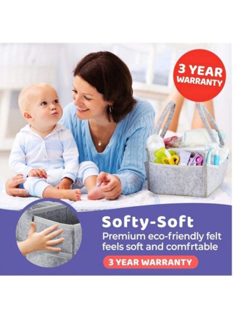 Beauenty Foldable, Portable Printed Baby Diaper Caddy Storage Organizers - Grey - Image 5