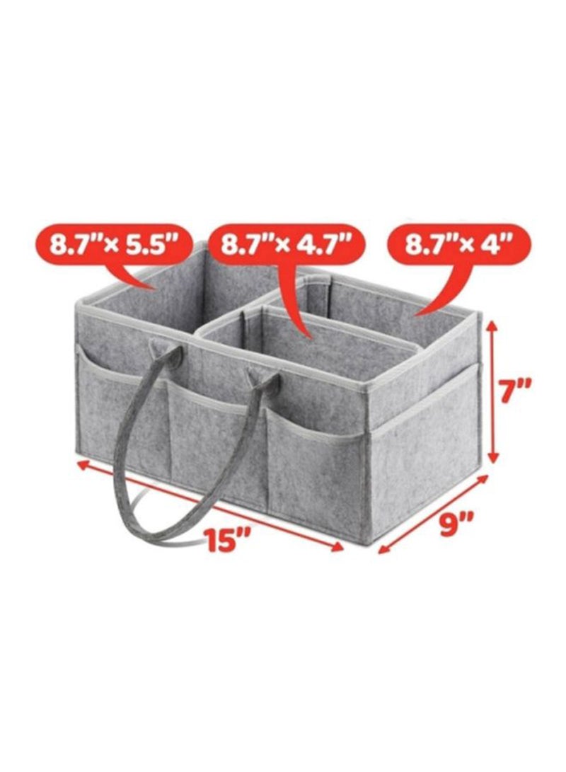 Beauenty Foldable, Portable Printed Baby Diaper Caddy Storage Organizers - Grey - Image 2