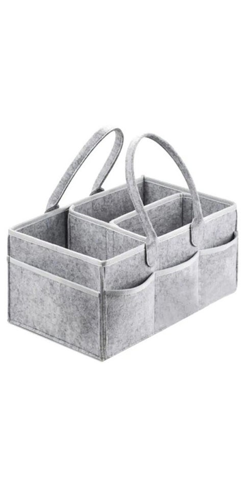 Foldable, Portable Printed Baby Diaper Caddy Storage Organizers - Grey