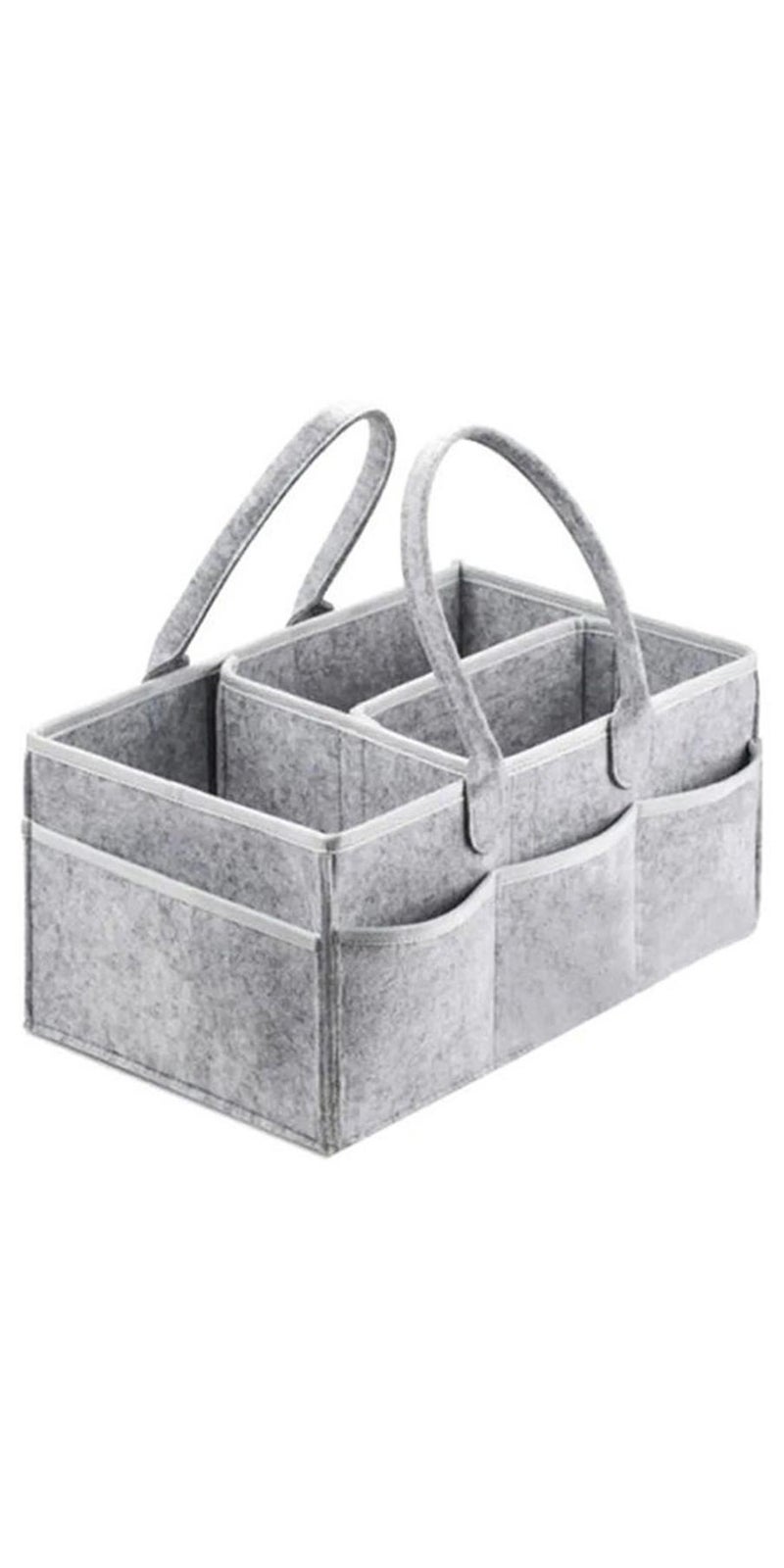 Beauenty Foldable, Portable Printed Baby Diaper Caddy Storage Organizers - Grey - Image 1