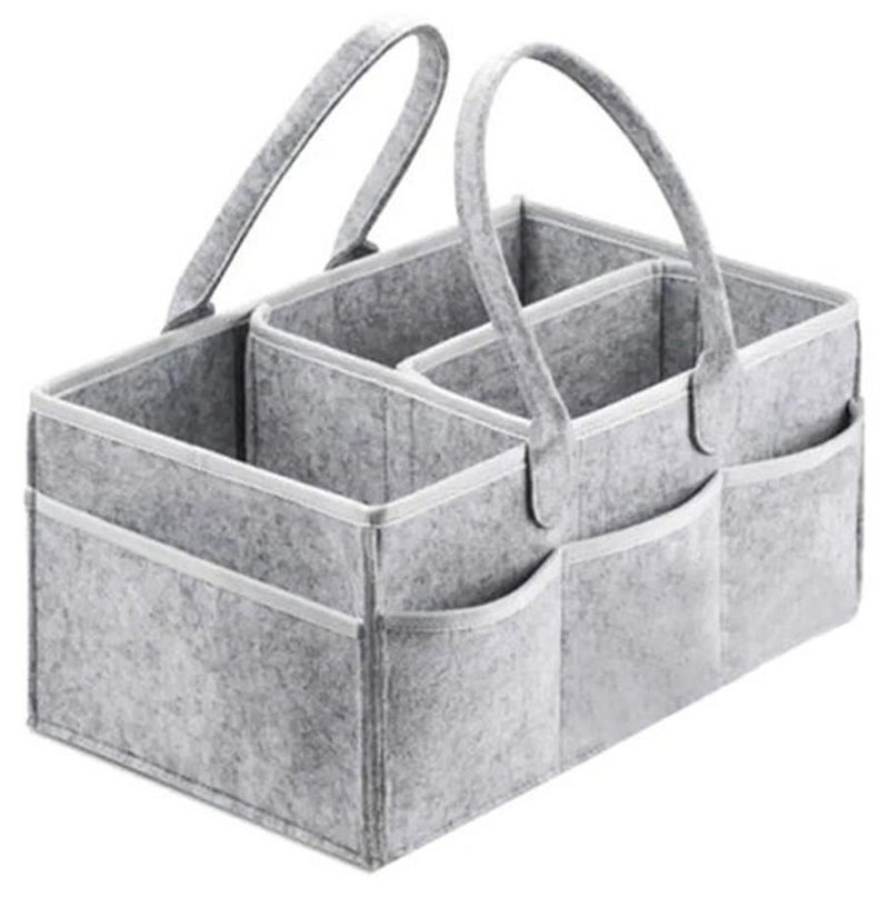 Beauenty Foldable, Portable Printed Baby Diaper Caddy Storage Organizers - Grey - Image 1