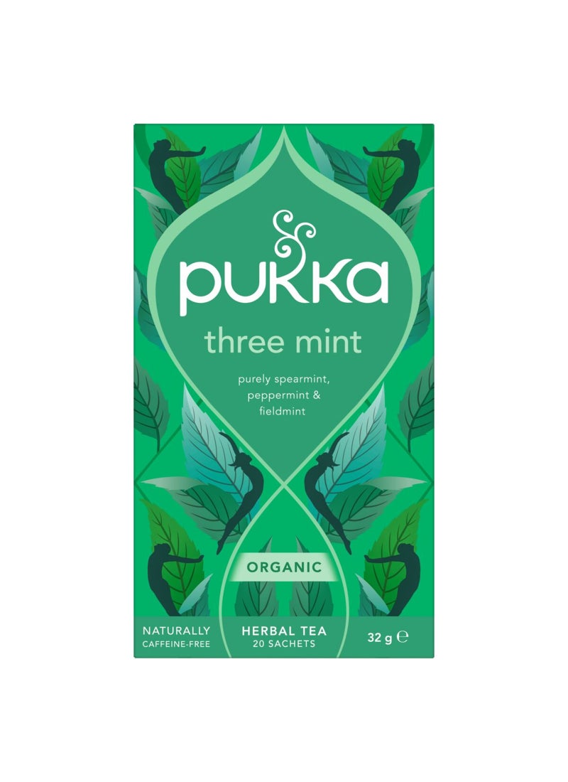 بوكا عبوة شاي عضوي ثري مينت تحتوي على 20 كيس 32جرام - Image 1