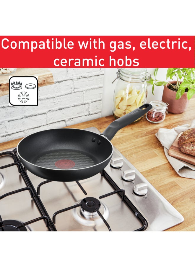 TEFAL Cookware Set of 9 PCs |Super Cook| frypan 24 cm/wokpan 28 cm/stewpots 22/24 cm/spoon/slotted spoon/slotted spatula | Aluminium Non-Stick with Thermo Signal | Black | 2 Years Warranty | B459S984 Black 24,28,22,24cm - Image 4