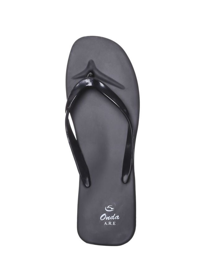 Onda Silvana Thin-Strap Slip On Flip Flops Black  - Image 3