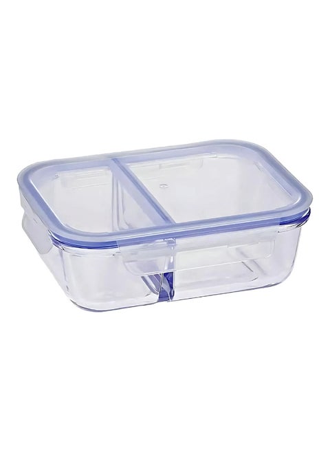 Two Section Glass Storage Container Clear 700ml