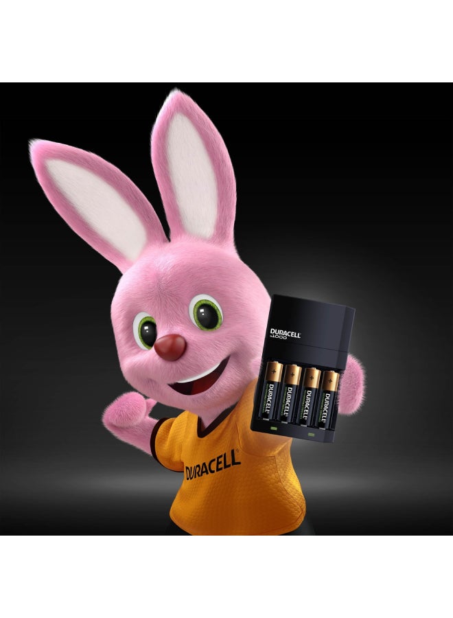 Duracell - 4 Hours Battery Charger, 1 Count Black/Gold - Image 1