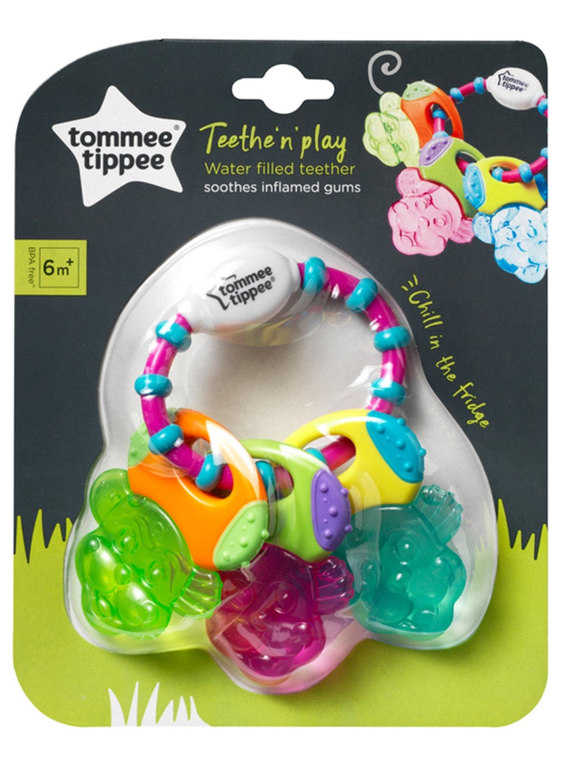 tommee tippee - Teethe ‘n’ Play Waterfilled Teether With Easy-Hold Ring BPA-Free For 6m+ Multicolour - Image 1