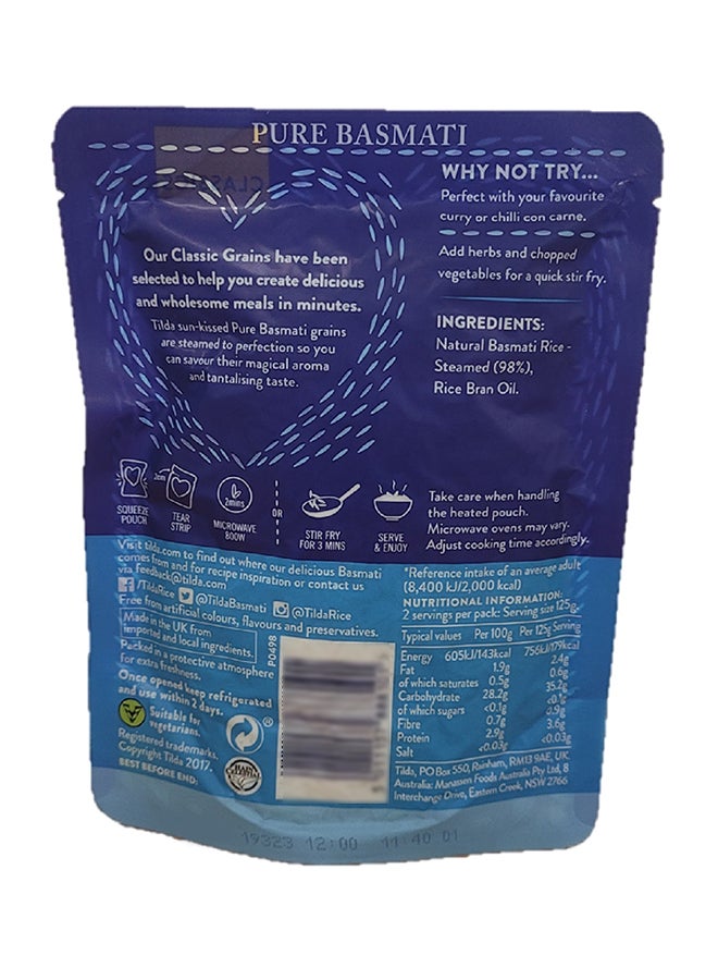 Tilda - Two minutes Microwave Pure Steamed Basmati Rice 250grams - Image 1