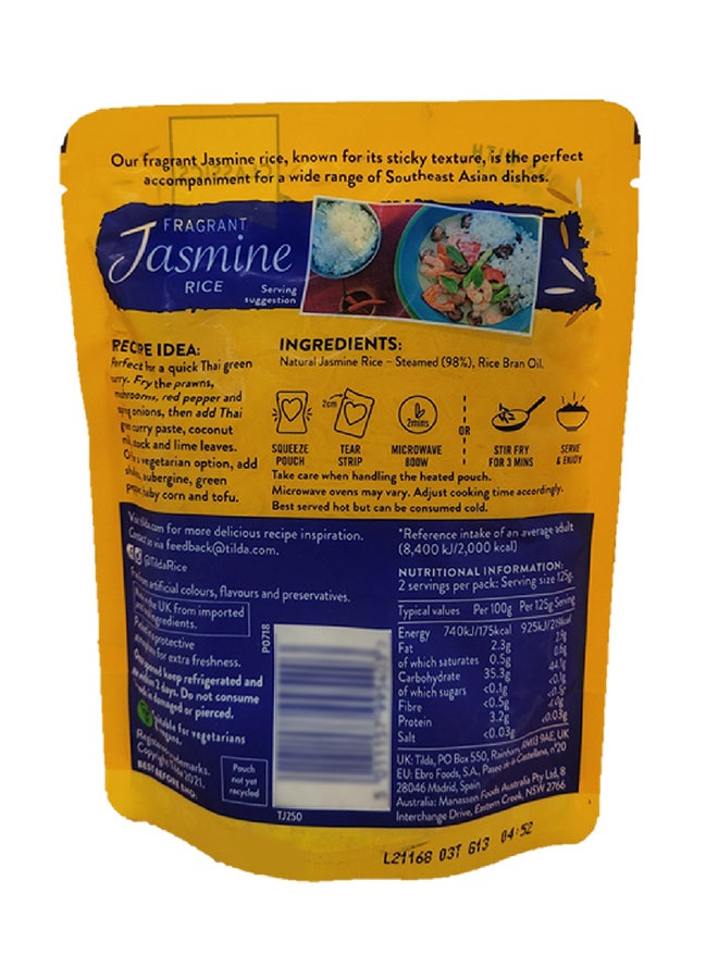 Tilda - Two minutes Microwave Fragrant Jasmine Rice 250grams - Image 1
