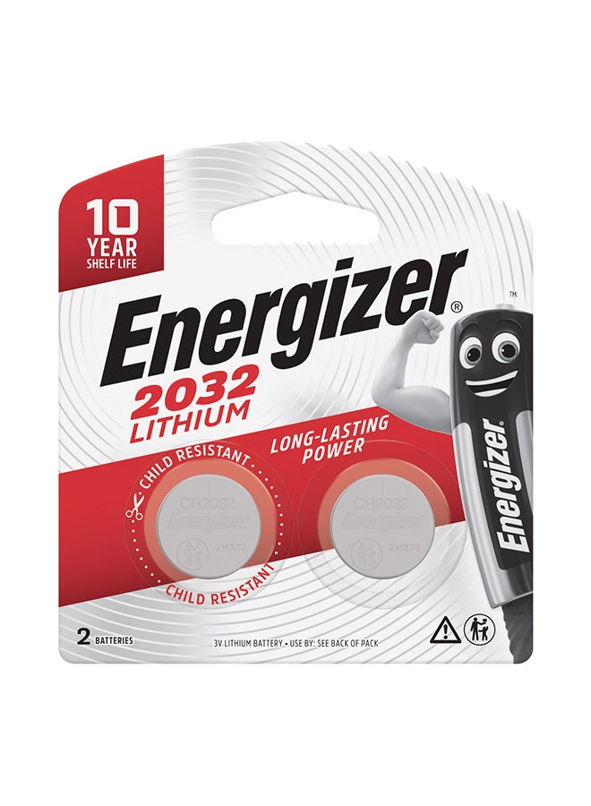 Energizer - Energizer 2032 Lithium Coin batteries Pack of 2 Silver - Image 1