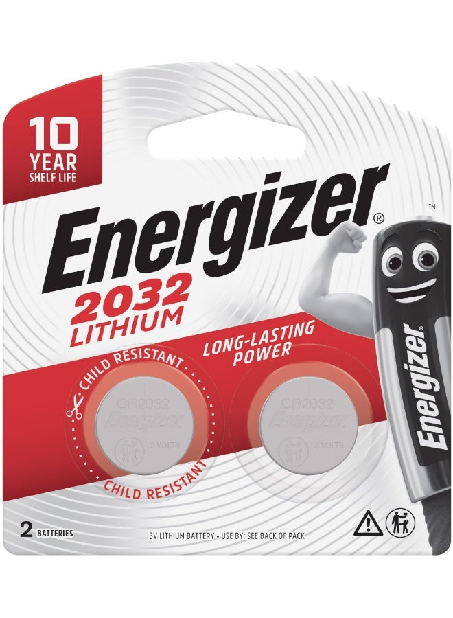 Energizer 2032 Lithium Coin Batteries – Pack of 2 Silver - Image 1
