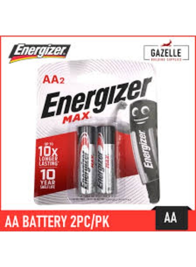 Energizer 2 AA Max Blister Card Silver/Black - Image 1