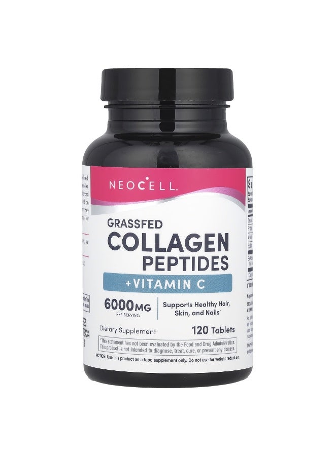 NEOCELL Grassfed Collagen Peptides + Vitamin C, 120 Tablets  - Image 1
