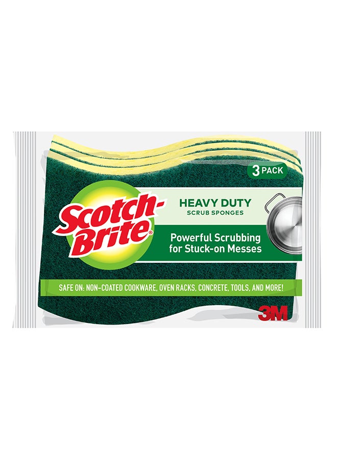 Scotch Brite Scotch-Brite Heavy Duty Cellulosic Scrub Sponge, 3 units/pack Green - Image 1