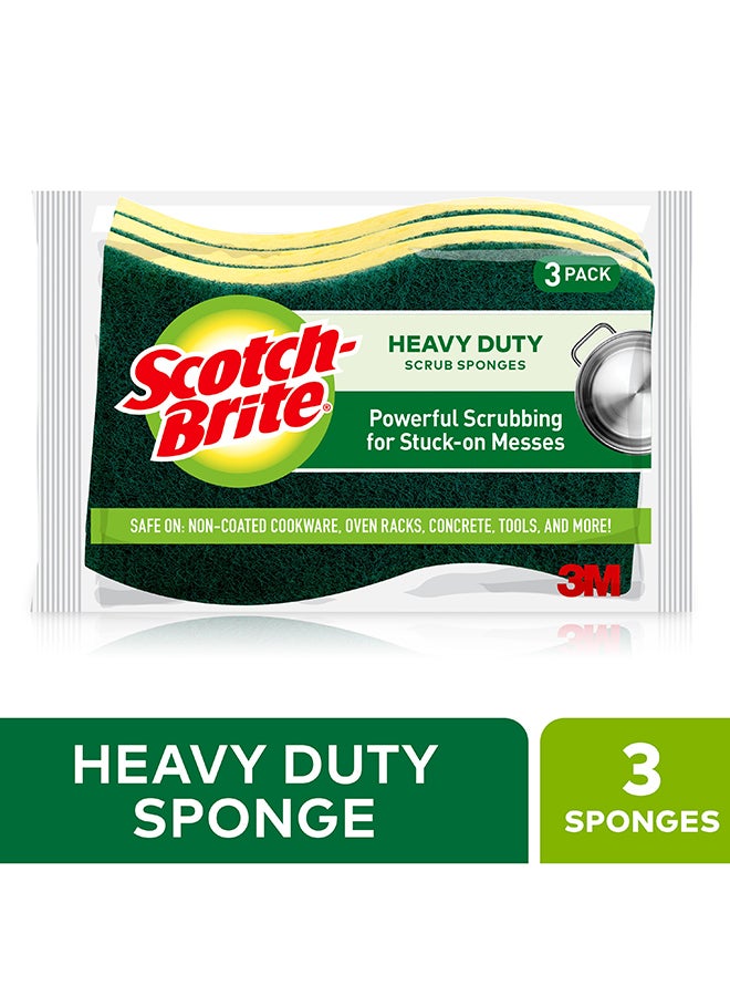 Scotch Brite Scotch-Brite Heavy Duty Cellulosic Scrub Sponge, 3 units/pack Green - Image 2