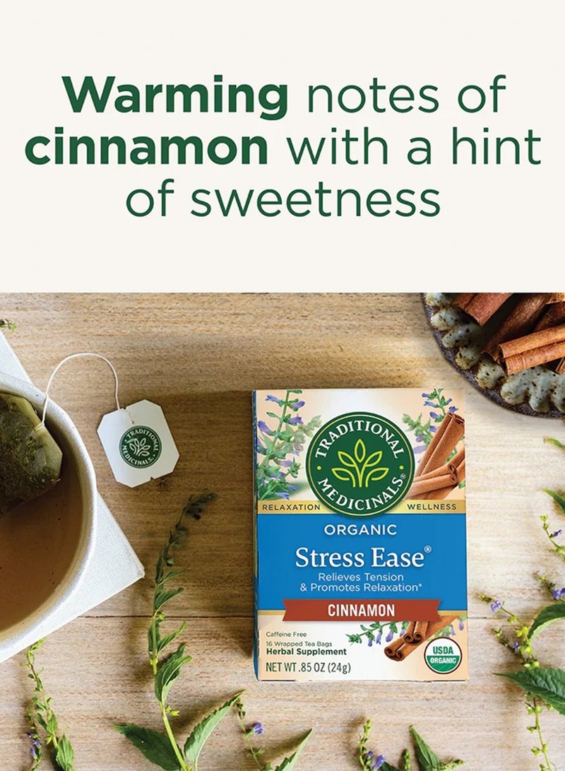 Traditional Medicinals Organic Stress Ease, Relieves Tension , Caffeine Free, 16 Tea Bags  - Image 3