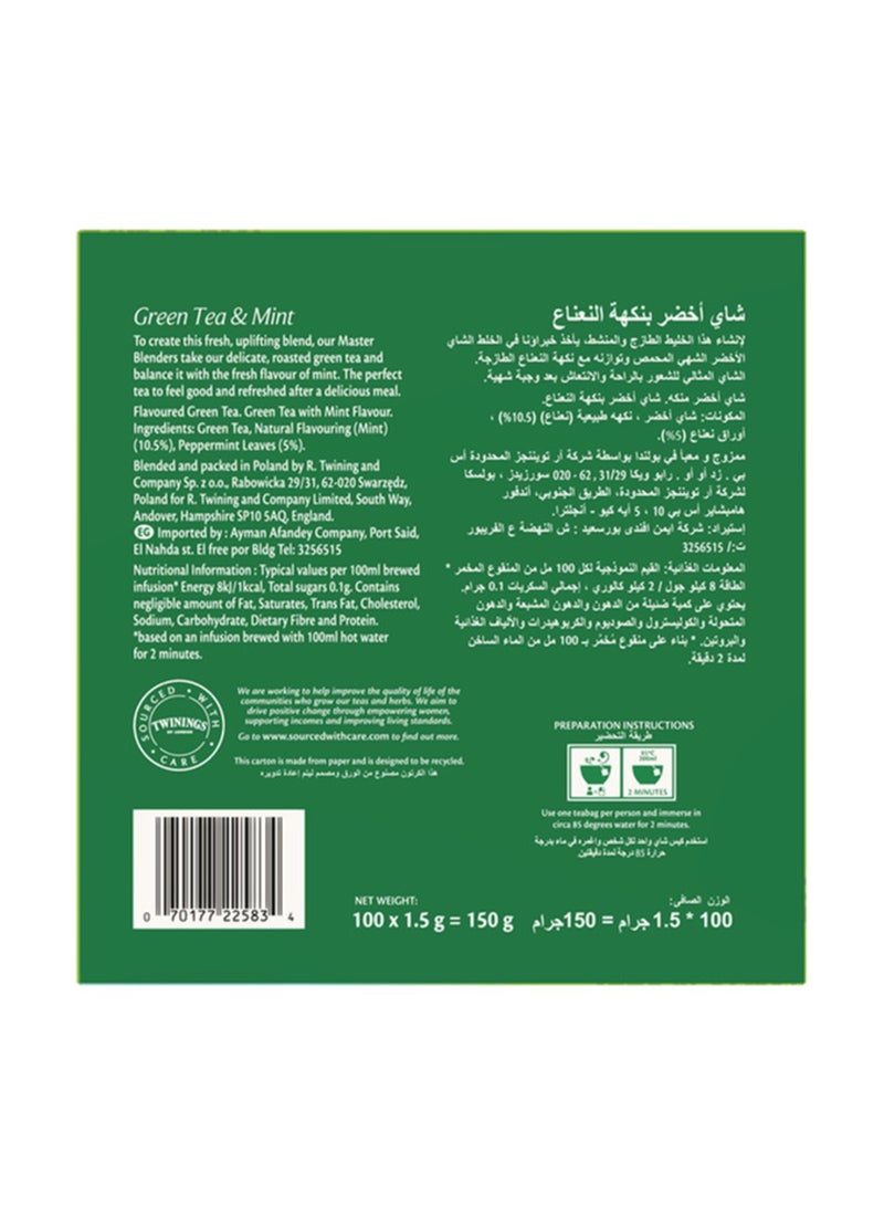 Twinings Green Tea With Mint 100 Bags Mint 1.5grams - Image 2