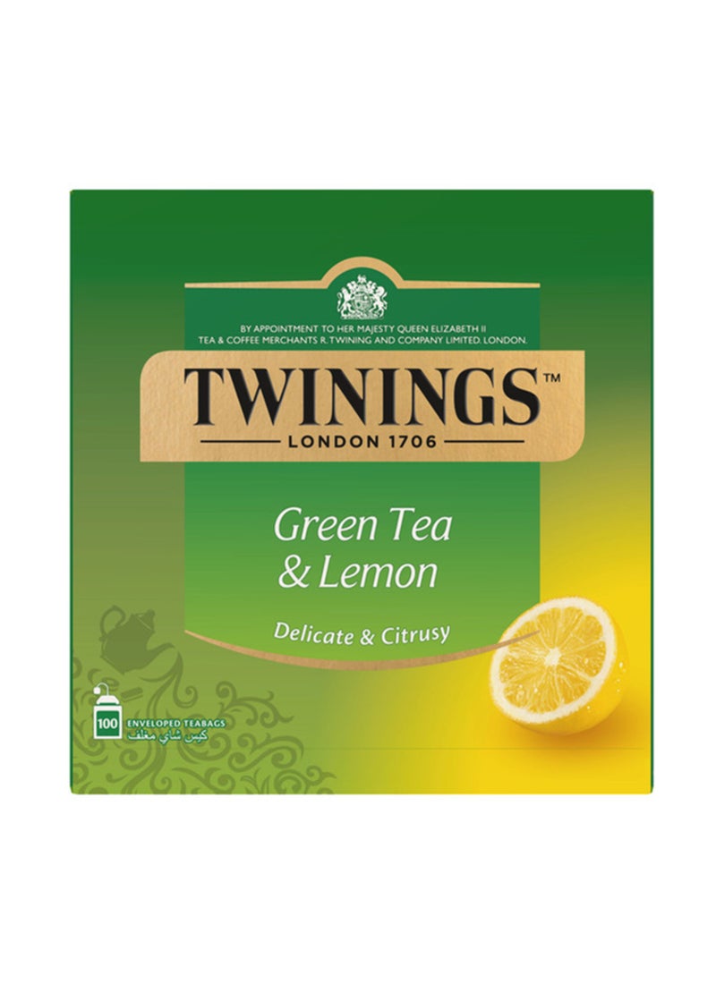 Twinings Lemon Green Tea, Refreshing Luxury Tea Blend, All Natural Ingredients With Real Fruit Infusion 160grams - Image 1