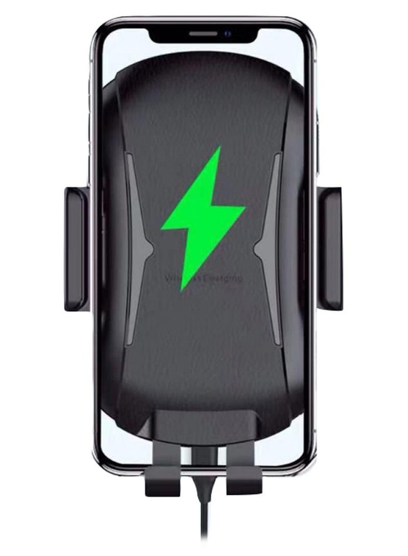 شاحن سيارة لاسلكي بجهاز استشعار يعمل باللمس أسود/أخضر