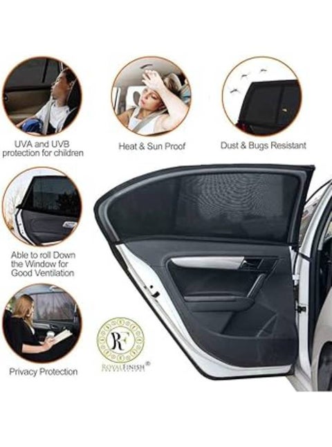 2-Piece Front Door Magnetic Curtain Sun Visor For Car