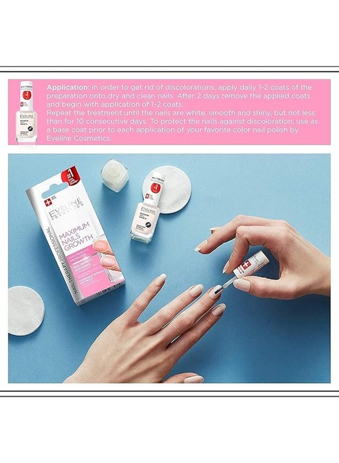 Eveline Eveline Cosmetics Maximum Nails Growth Quickener, Strengthening Nail Growth Accelerator, 12Ml Clear 12ml  - Image 4