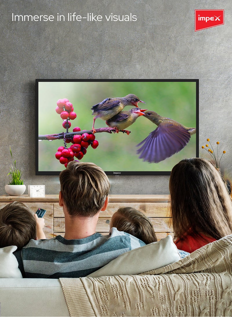 Impex - 24 Inch HD Ready LED TV - A+ Grade Panel, Zero Bright Dot, Super Slim, Energy Saving, HDMI\USB Input GLORIA 24 Black - Image 1