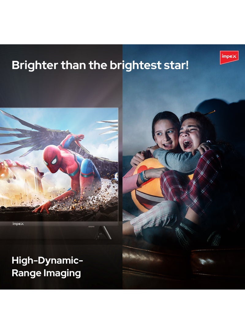 Impex - 32 Inch HD LED TV , A+ Grade Panel, Frameless Design, 1366x768 Resolution, 2 USB & 2 HDMI Ports, VGA & PC Audio Input, 50000 Hrs LED Life, HD Ready, 16:9 Aspect Ratio, Smart Energy Saving Gloria 32 Black - Image 1