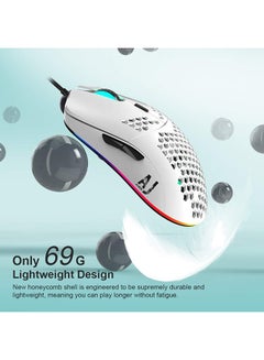 Ajazz AJ390 Gaming Wired Ultra-Lightweight Honeycomb Design 16000DPI Programmable Mice 7 Buttons Computer Mouse for Laptop  - Image 4