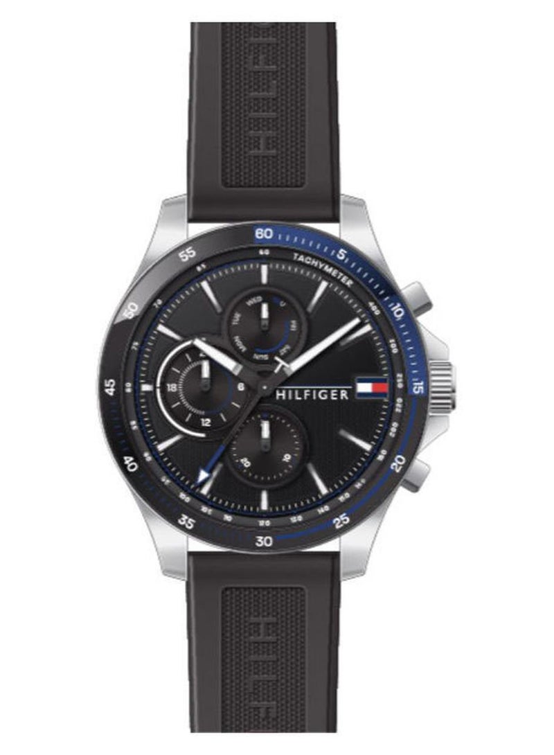 TOMMY HILFIGER Men's Silicone Quartz Chronograph Wrist Watch With Calendar Display 1791724 - Image 1