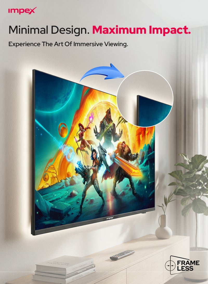 Impex 32 Inch HD Smart LED TV - HD 1366 x 768 Resolution, Latest Android Television, Quad Core, Frameless, A+ Panel, Android TV with Wi-Fi, 2 HDMI, 2 USB, VGA, RJ45, 178° View, Slim Design, Netflix, YouTube, 2 Year Warranty - Gloria 32 Smart IX 32HD SMART IX 32HD SMART Black - Image 4