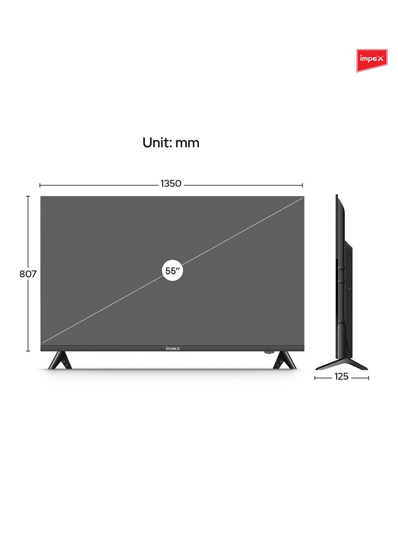 55 Inch 4K Ultra HD Smart Android LED TV With Free Wall Mount- Frame Less Design, Quad Core Processor, Mirror Cast And E-Share, HDMI\USB\ Wi-Fi Input, Netflix, YouTube, Disney+, Apple TV+, Starz Play Arabia, Super Slim Gloria 55 UHD Smart Black - pnsku/N36161850A/45/_/1729682209/a4b81ab9-cb44-4ba7-958c-2acbfbd82ba1