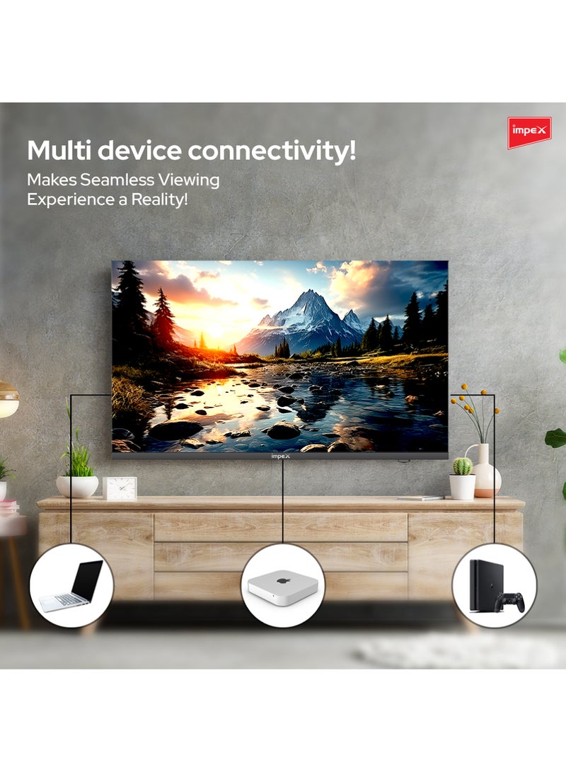 Impex - 65 Inch 4K Ultra HD Smart Android LED TV - Frame Less Design, Mirror Cast And E-Share, HDMI\USB\ Wi-Fi Input, Netflix, YouTube, Disney+, Apple TV+, Starz Play Arabia Gloria 65 smart Black - Image 1