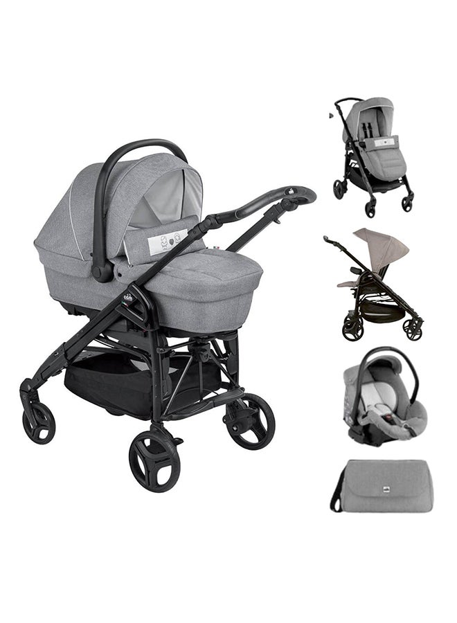 cam Combi Family Travel System, 0-36 Months, Grey, From 0 To 4 Years Old, 22 Kg, Spacious And Deeper Carrycot, Rocking Function, Aluminium Frame, Portable And Compact Folding, Made In Italy  - Image 1