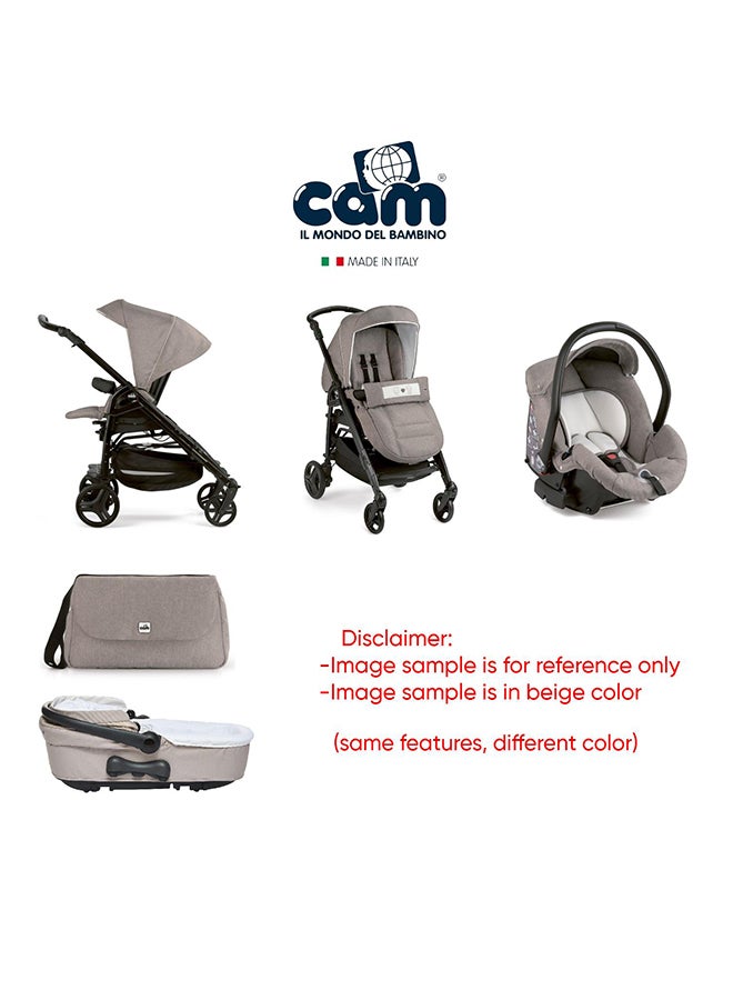 cam - Combi Family Travel System, 0-36 Months, Grey, From 0 To 4 Years Old, 22 Kg, Spacious And Deeper Carrycot, Rocking Function, Aluminium Frame, Portable And Compact Folding, Made In Italy - Image 1