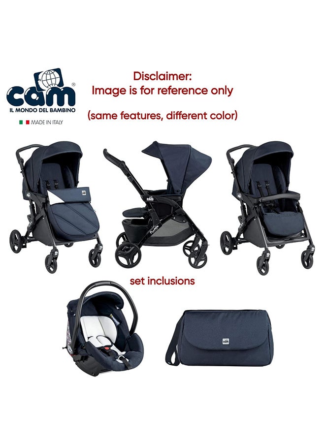 Cam نظام سفر فلويدو إيزي بيبي - رمادي فاتح، مسند ظهر قابل للتعديل في 3 أوضاع، من عمر 0 إلى 4 سنوات، 22 كجم، حزام أمان بخمس نقاط، قائم بذاته عند طيه، صنع في إيطاليا - Image 2